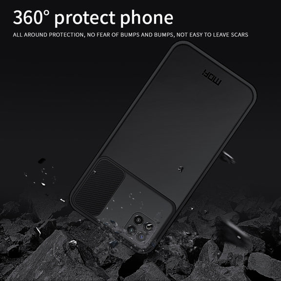 For Xiaomi Poco C3 MOFI Xing Dun Series Translucent Frosted PC + TPU Privacy Anti-glare Shockproof All-inclusive Protective Case(Black)