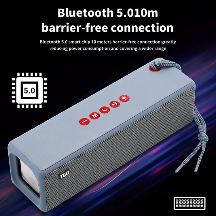 T&G TG271 TWS Subwoofer Bluetooth Speaker With Braided Rope, Support USB/AUX/TF Card/FM(Blue)