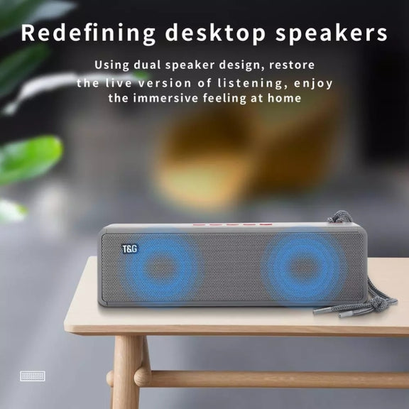 T&G TG271 TWS Subwoofer Bluetooth Speaker With Braided Rope, Support USB/AUX/TF Card/FM(Green)