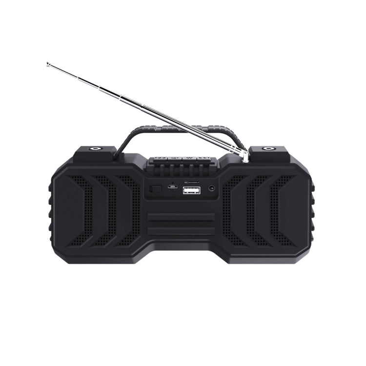 NewRixing NR-2029FMD TWS LED Flashlight Bluetooth Speaker, Support TF Card / FM / 3.5mm AUX / U Disk / Hands-free Calling(Black)