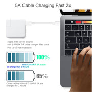 PD65W-A9 PD 65W Dual Dort USB-C / Type-C + Dual USB Charger with 5A USB-C / Type-C to USB-C / Type-C Fast Charging Cable for Apple MacBook Series EU Plug