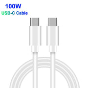 PD65W-A9 PD 65W Dual Dort USB-C / Type-C + Dual USB Charger with 5A USB-C / Type-C to USB-C / Type-C Fast Charging Cable for Apple MacBook Series UK Plug