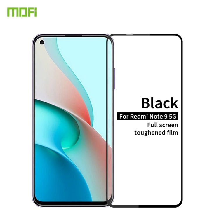 For Xiaomi Redmi Note9 5G MOFI 9H 2.5D Full Screen Tempered Glass Film(Black)