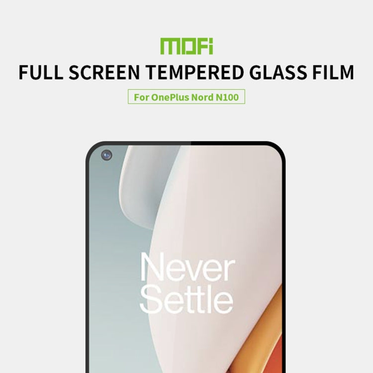 For OnePlus Nord N100 MOFI 9H 2.5D Full Screen Tempered Glass Film(Black)