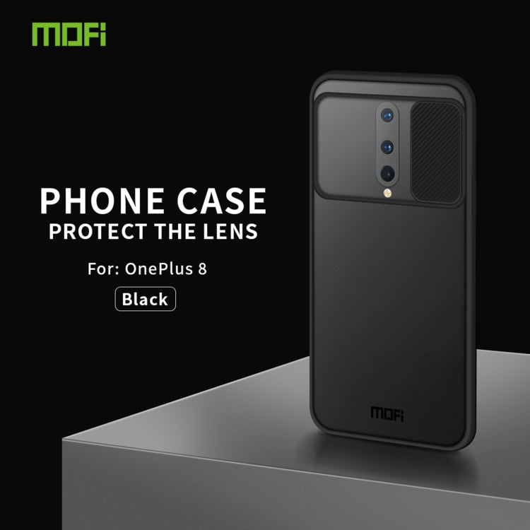 For OnePlus 8 MOFI Xing Dun Series Translucent Frosted PC + TPU Privacy Anti-glare Shockproof All-inclusive Protective Case(Black)