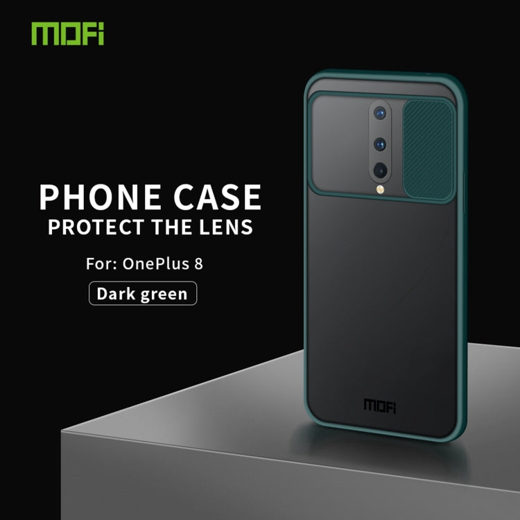 For OnePlus 8 MOFI Xing Dun Series Translucent Frosted PC + TPU Privacy Anti-glare Shockproof All-inclusive Protective Case(Green)