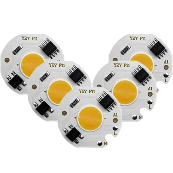 10 pcs COB LED Light Chip AC 220V LED Bulb Light Intelligent IC Driver Bulb Light DIY Spotlight Downlight Chip Outdoor Flood Light(12W(cold white))