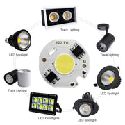 10 pcs COB LED Light Chip AC 220V LED Bulb Light Intelligent IC Driver Bulb Light DIY Spotlight Downlight Chip Outdoor Flood Light(12W(cold white))