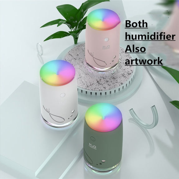 Concise Fish Pattern Mini Home Mute Bedroom Student Dormitory Office Portable USB Wireless Durable Humidifier(Green)