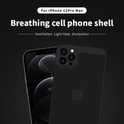 For iPhone 12 Pro Max MOFi Honeycomb Texture Breathable PC Shockproof Protective Back Cover Case(Rose Gold)