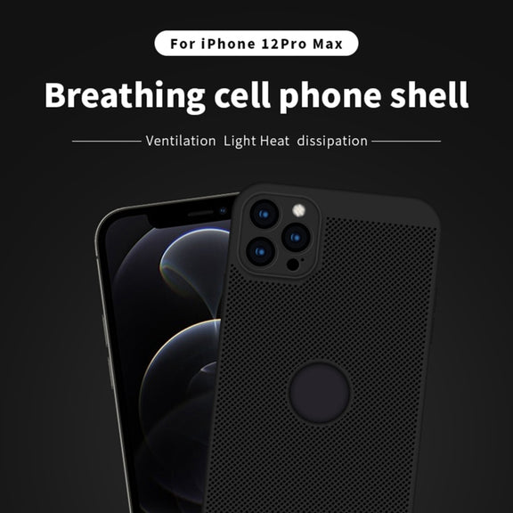 For iPhone 12 Pro Max MOFi Honeycomb Texture Breathable PC Shockproof Protective Back Cover Case(Rose Gold)