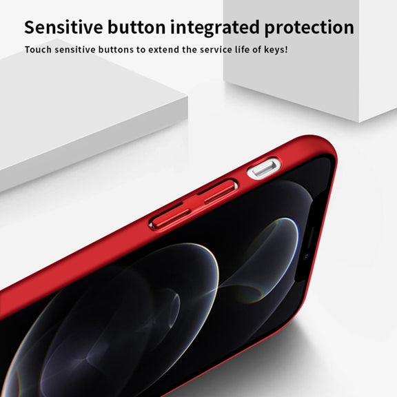 For iPhone 12 Pro Max MOFi Honeycomb Texture Breathable PC Shockproof Protective Back Cover Case(Rose Gold)