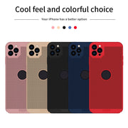 For iPhone 12 Pro Max MOFi Honeycomb Texture Breathable PC Shockproof Protective Back Cover Case(Rose Gold)