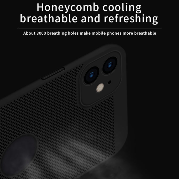 For iPhone 12 MOFi Honeycomb Texture Breathable PC Shockproof Protective Back Cover Case(Gold)