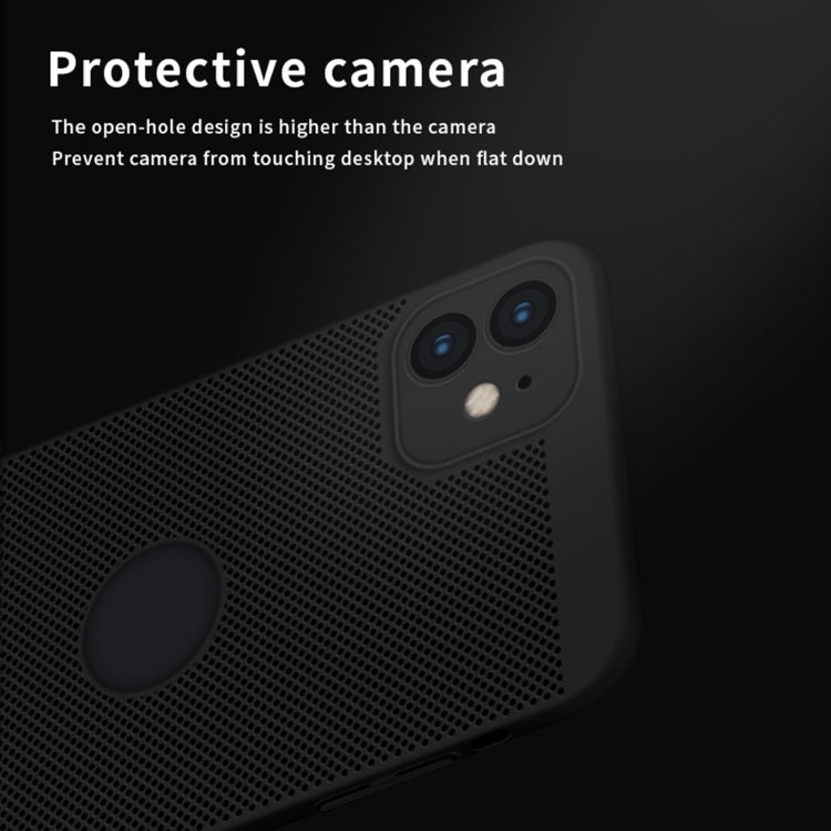 For iPhone 12 MOFi Honeycomb Texture Breathable PC Shockproof Protective Back Cover Case(Gold)