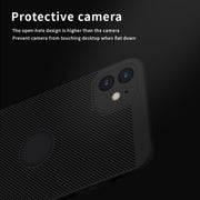 For iPhone 12 MOFi Honeycomb Texture Breathable PC Shockproof Protective Back Cover Case(Gold)