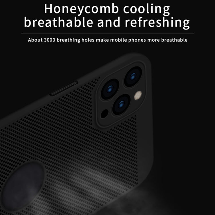For iPhone 12 Pro MOFi Honeycomb Texture Breathable PC Shockproof Protective Back Cover Case(Rose Gold)