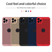 For iPhone 12 Pro MOFi Honeycomb Texture Breathable PC Shockproof Protective Back Cover Case(Rose Gold)