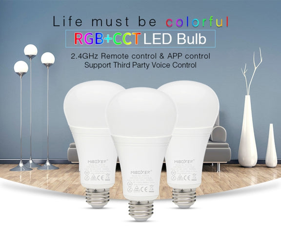FUT105 12W RGB + CCT LED Bulb Light E27 Indoor Light 2.4G Remote Smart Phone APP Control Bedroom Living Room AC100~240V