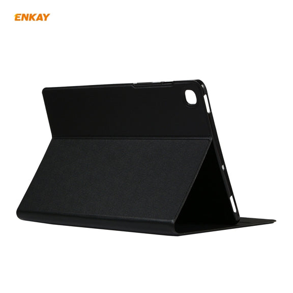 For Samsung Galaxy Tab A7 10.4 T500 / T505 2020 / 2022 ENKAY Horizontal Flip PU Leather + TPU Smart Case with Holder & Sleep / Wake-up Function(Black)