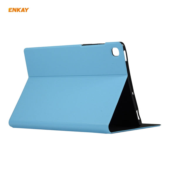 For Samsung Galaxy Tab A7 10.4 T500 / T505 2020 / 2022 ENKAY Horizontal Flip PU Leather + TPU Smart Case with Holder & Sleep / Wake-up Function(Light Blue)