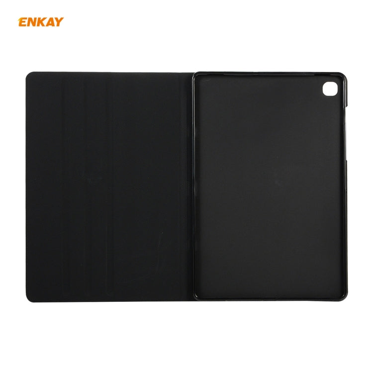 For Samsung Galaxy Tab A7 10.4 T500 / T505 2020 / 2022 ENKAY Horizontal Flip PU Leather + TPU Smart Case with Holder & Sleep / Wake-up Function(Black)