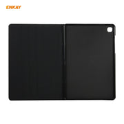 For Samsung Galaxy Tab A7 10.4 T500 / T505 2020 / 2022 ENKAY Horizontal Flip PU Leather + TPU Smart Case with Holder & Sleep / Wake-up Function(Black)