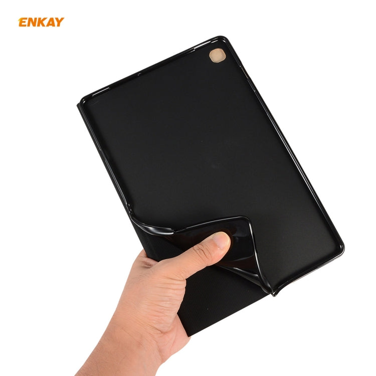 For Samsung Galaxy Tab A7 10.4 T500 / T505 2020 / 2022 ENKAY Horizontal Flip PU Leather + TPU Smart Case with Holder & Sleep / Wake-up Function(Light Blue)