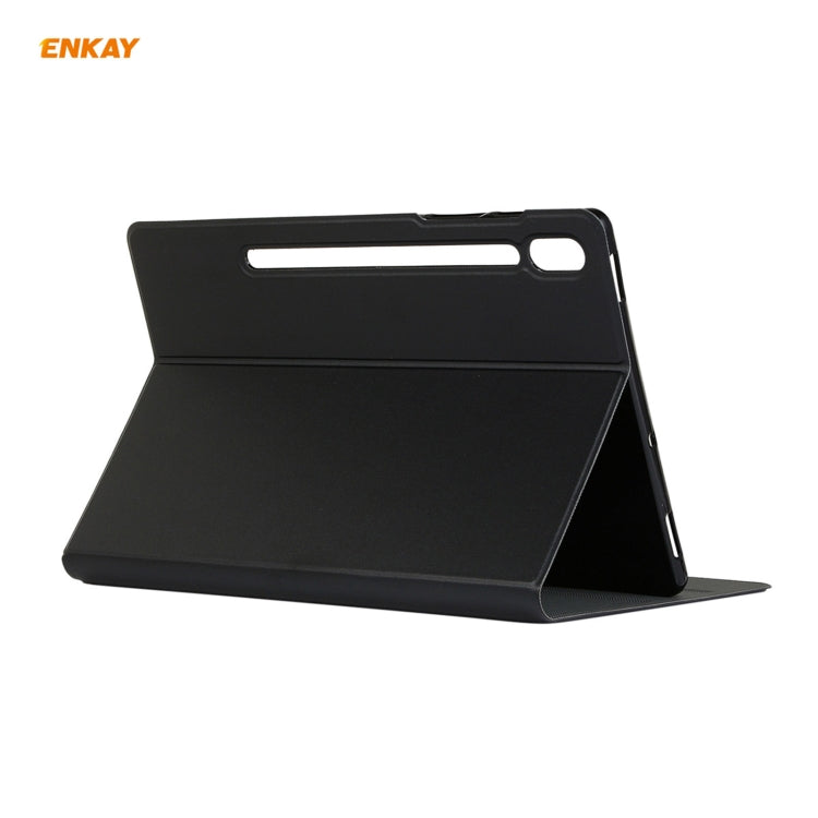 For Samsung Galaxy Tab S8 / Galaxy Tab S7 11.0 T870 / T875 ENKAY Horizontal Flip PU Leather + TPU Smart Case with Holder & Sleep / Wake-up Function(Black)