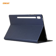 For Samsung Galaxy Tab S8 / Galaxy Tab S7 11.0 T870 / T875 ENKAY Horizontal Flip PU Leather + TPU Smart Case with Holder & Sleep / Wake-up Function(Dark Blue)