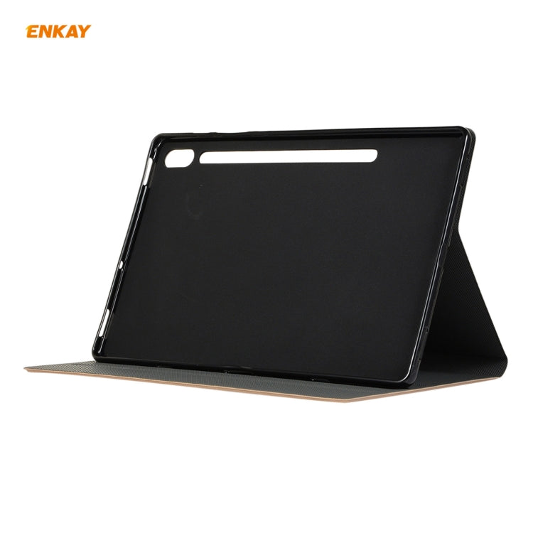 For Samsung Galaxy Tab S8 / Galaxy Tab S7 11.0 T870 / T875 ENKAY Horizontal Flip PU Leather + TPU Smart Case with Holder & Sleep / Wake-up Function(Black)