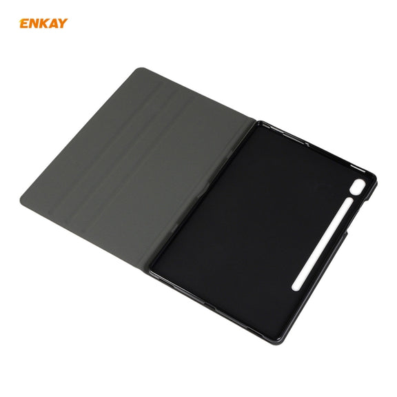 For Samsung Galaxy Tab S8 / Galaxy Tab S7 11.0 T870 / T875 ENKAY Horizontal Flip PU Leather + TPU Smart Case with Holder & Sleep / Wake-up Function(Black)