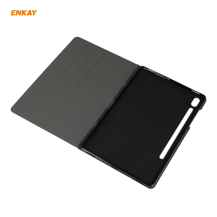 For Samsung Galaxy Tab S8 / Galaxy Tab S7 11.0 T870 / T875 ENKAY Horizontal Flip PU Leather + TPU Smart Case with Holder & Sleep / Wake-up Function(Light Blue)