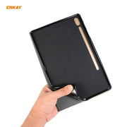 For Samsung Galaxy Tab S8 / Galaxy Tab S7 11.0 T870 / T875 ENKAY Horizontal Flip PU Leather + TPU Smart Case with Holder & Sleep / Wake-up Function(Black)