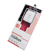 LZ-023 18W QC 3.0 USB Portable Travel Charger + 3A USB to 8 Pin Data Cable, US Plug(Black)