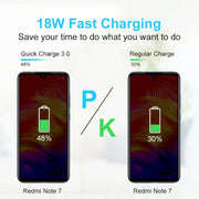 LZ-023 18W QC 3.0 USB Portable Travel Charger + 3A USB to 8 Pin Data Cable, EU Plug(Black)