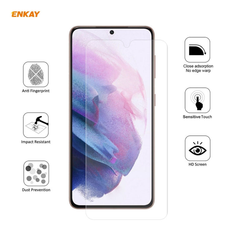 For Samsung Galaxy S21 5G ENKAY Hat-Prince 0.1mm 3D Full Screen Protector Explosion-proof Hydrogel Film