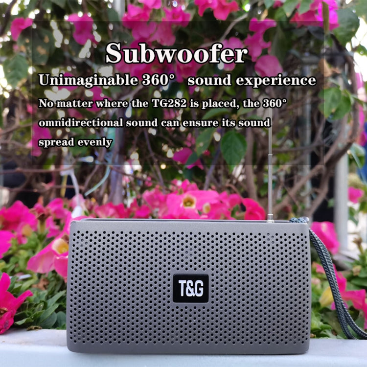 T&G TG282 Portable Bluetooth Speakers with Flashlight, Support TF Card / FM / 3.5mm AUX / U Disk / Hands-free Call(Black)
