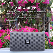 T&G TG282 Portable Bluetooth Speakers with Flashlight, Support TF Card / FM / 3.5mm AUX / U Disk / Hands-free Call(Black)