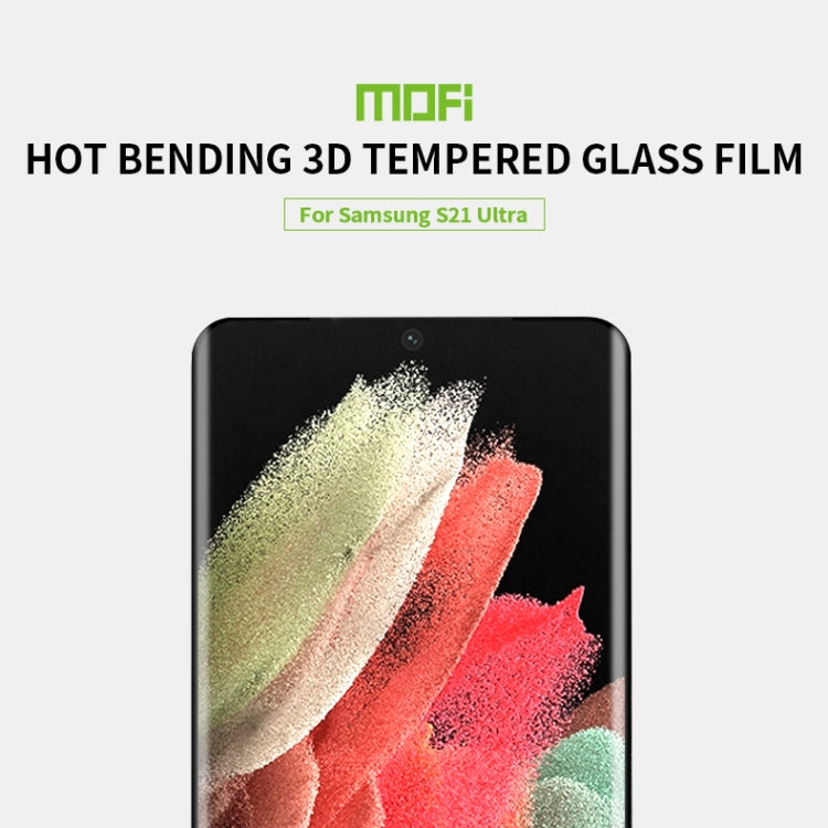 For Samsung Galaxy S21 Ultra 5G MOFI 9H 3D Explosion Proof Hot Bending Full Screen Covered Tempered Glass Film(Black)