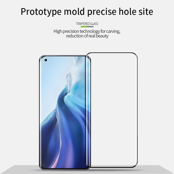For Xiaomi Mi 11 MOFI 9H 3D Explosion Proof Hot Bending Full Screen Covered Tempered Glass Film(Black)