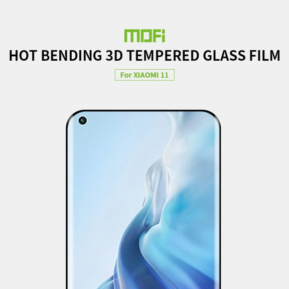 For Xiaomi Mi 11 MOFI 9H 3D Explosion Proof Hot Bending Full Screen Covered Tempered Glass Film(Black)