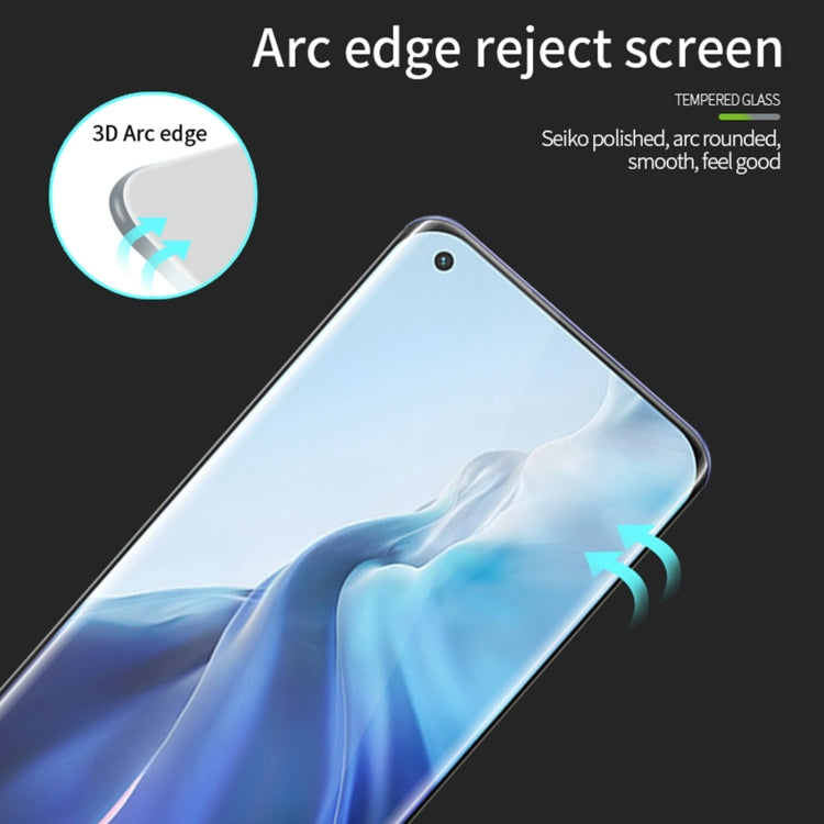 For Xiaomi Mi 11 MOFI 9H 3D Explosion Proof Hot Bending Full Screen Covered Tempered Glass Film(Black)