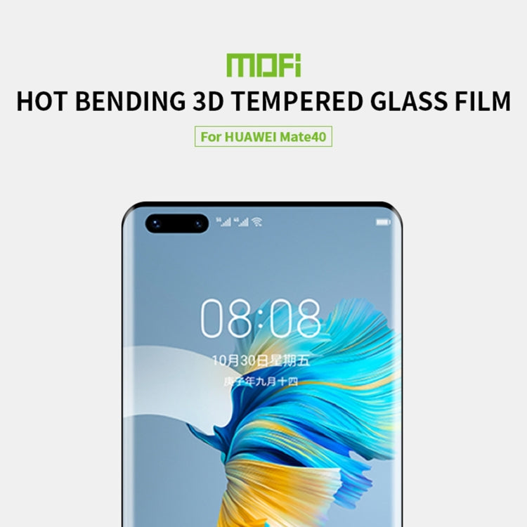 For Huawei Mate 40 MOFI 9H 3D Explosion Proof Hot Bending Full Screen Covered Tempered Glass Film(Black)