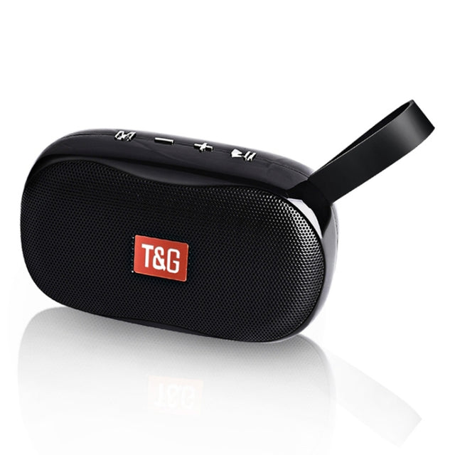 T&G TG173 TWS Subwoofer Bluetooth Speaker With Braided Cord, Support USB / AUX / TF Card / FM(Black)