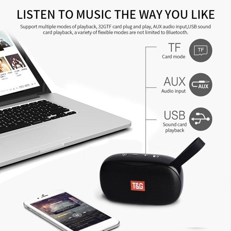 T&G TG173 TWS Subwoofer Bluetooth Speaker With Braided Cord, Support USB / AUX / TF Card / FM(Red)