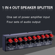 1 In And 4 Out Amplifier Sound Speaker Distributor, 4-Area Sound Source, Signal Distribution Panel, Single Audio Input, 300W Per Channel