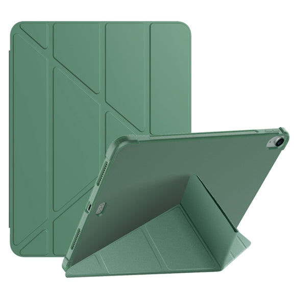 For iPad Air 11 2024 / Air 2022 10.9 Multi-folding Matte Surface Leather Tablet Case with Pen Slot(Light Pink)