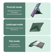 For iPad Air 11 2024 / Air 2022 10.9 Multi-folding Matte Surface Leather Tablet Case with Pen Slot(Light Pink)