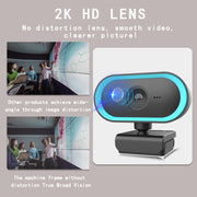 C11 2K Picture Quality HD Without Distortion 360 Degrees Rotate Built-in Microphone Sound Clear Webcams with Tripod(Orange)